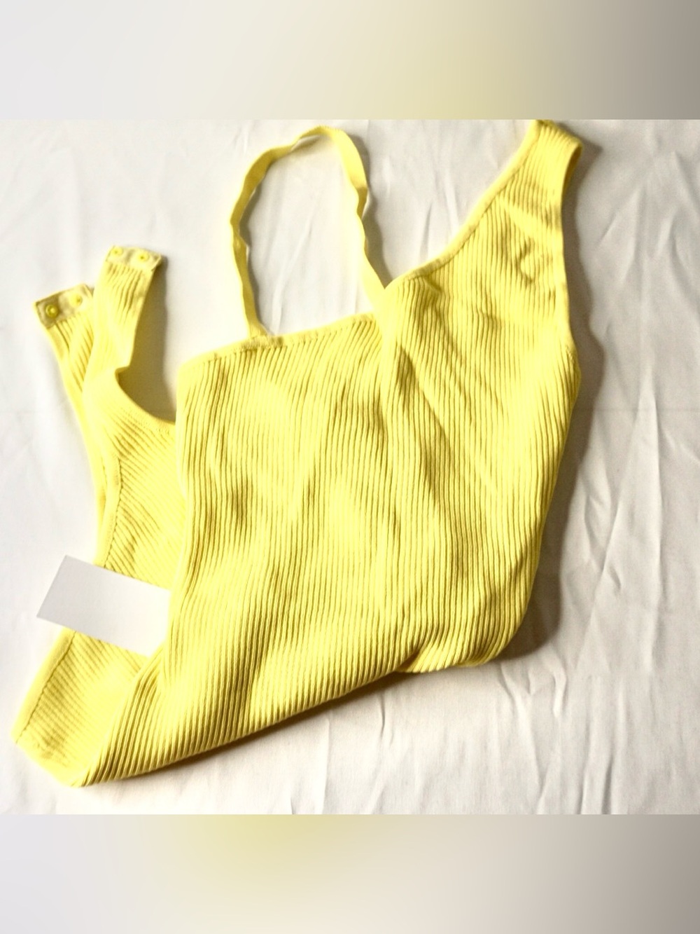 ASTR One-Shoulder Yellow Ribbed Bodysuit